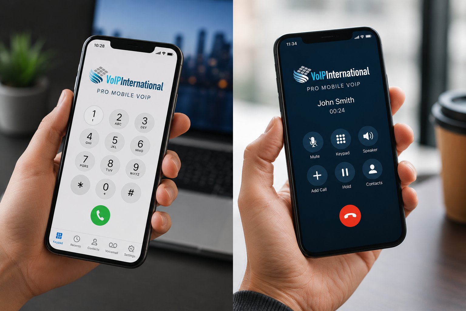 Pro Mobile dialer and active call interface on smartphones