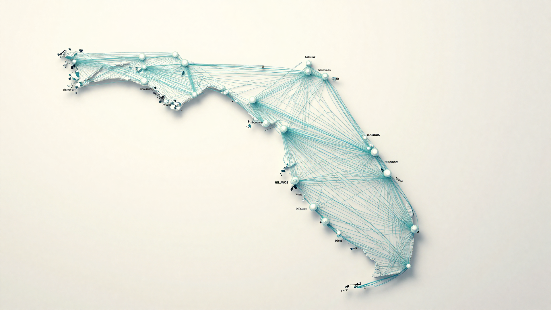Map of Florida showing VoIP International service locations
