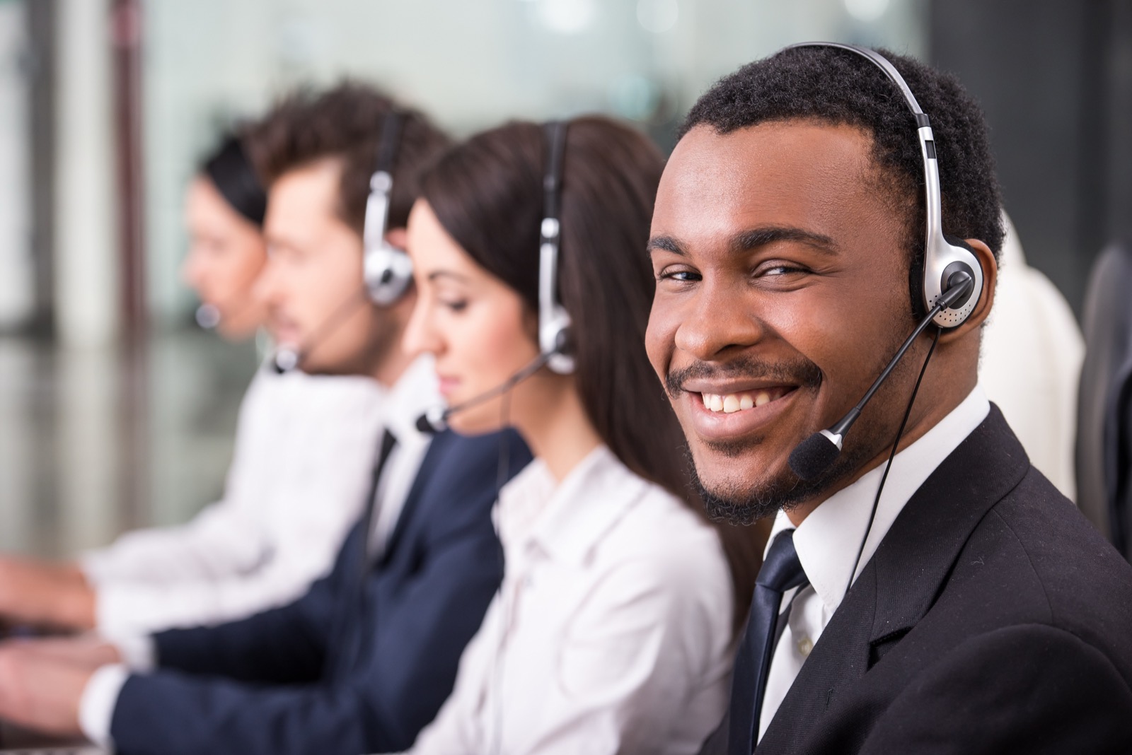 Support engineer on a headset