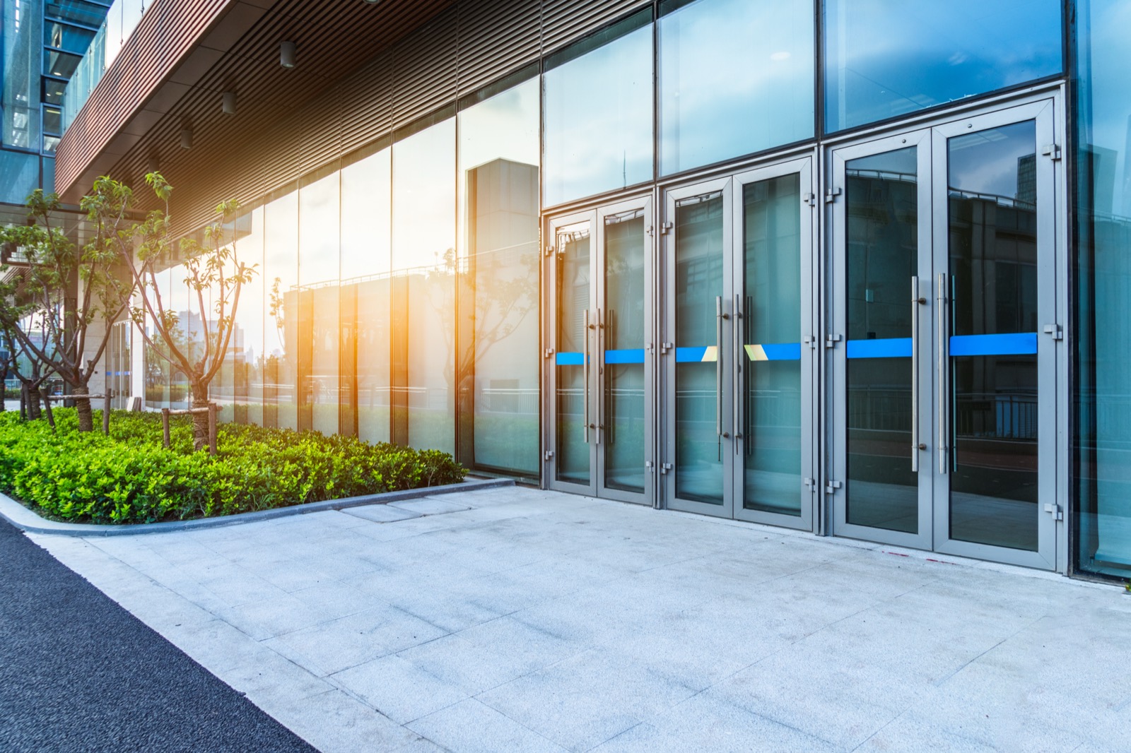 Entrance of a managed office building