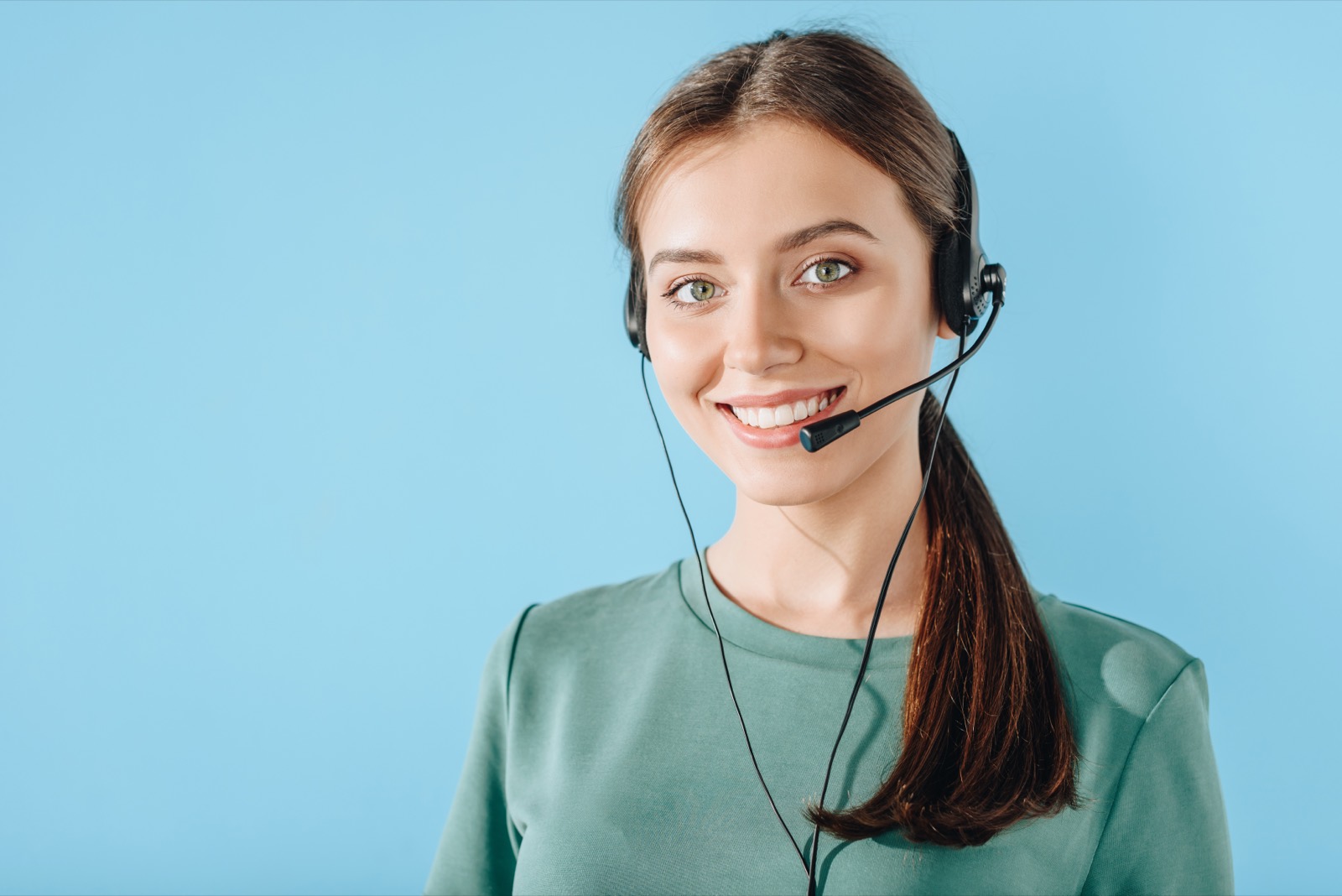 Support agent on a headset