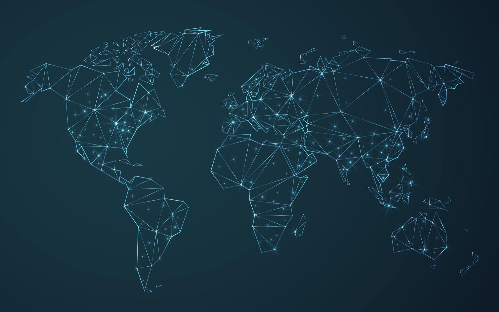 Network map lines across a dark background
