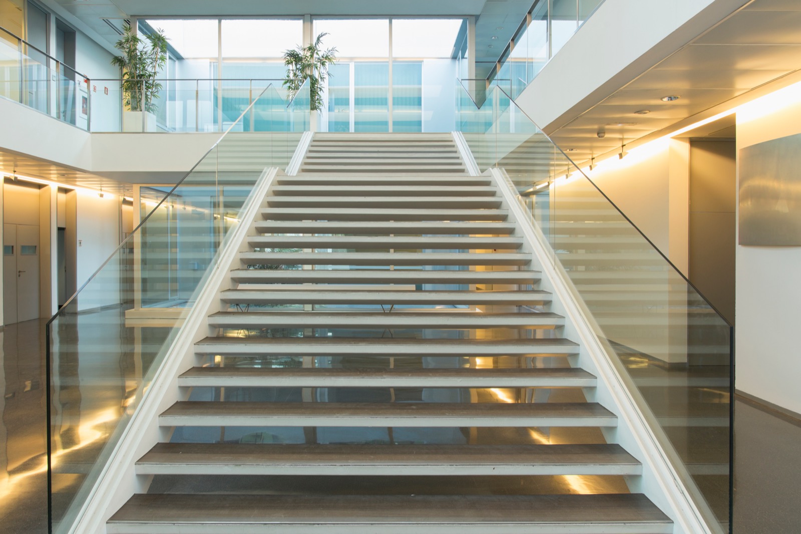 Bright lobby of a managed building