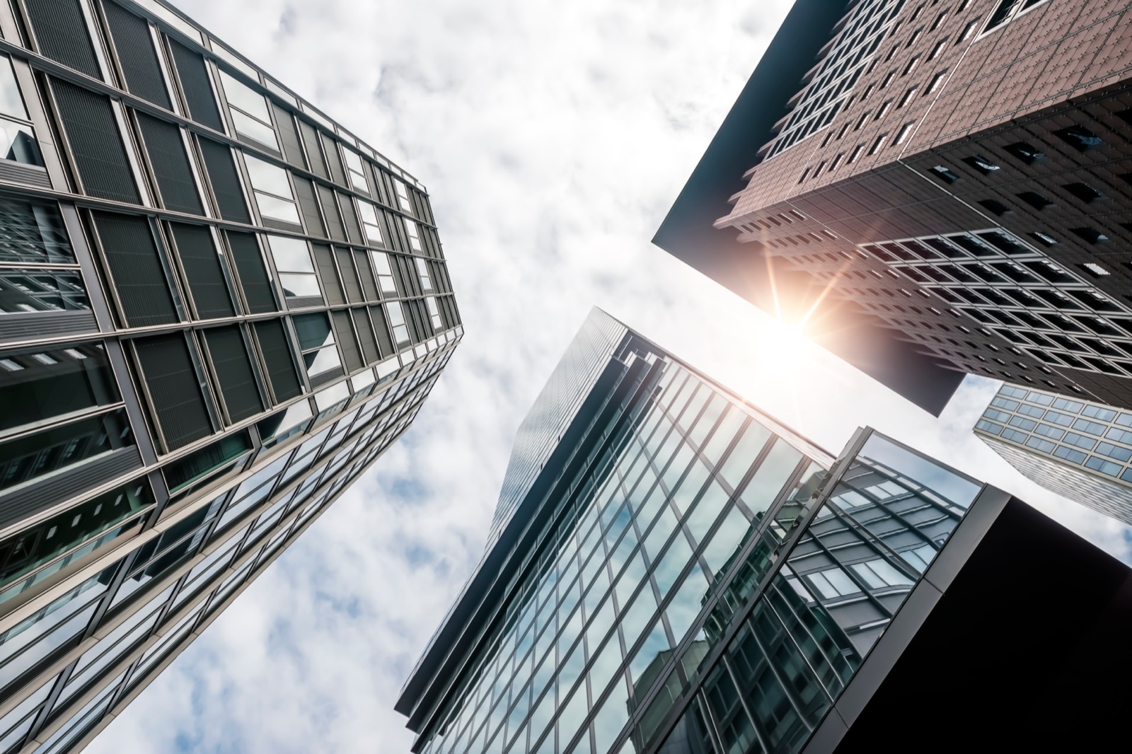 Office towers seen from the street