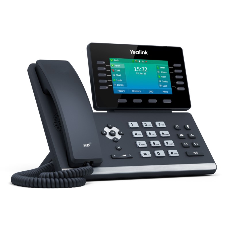 Yealink Prime Business Phone with 4.4" color LCD Screen and built-in Bluetooth 4.2 with PS5V2000US-SLIM Power Supply (SIP-T54W-WITHPS)